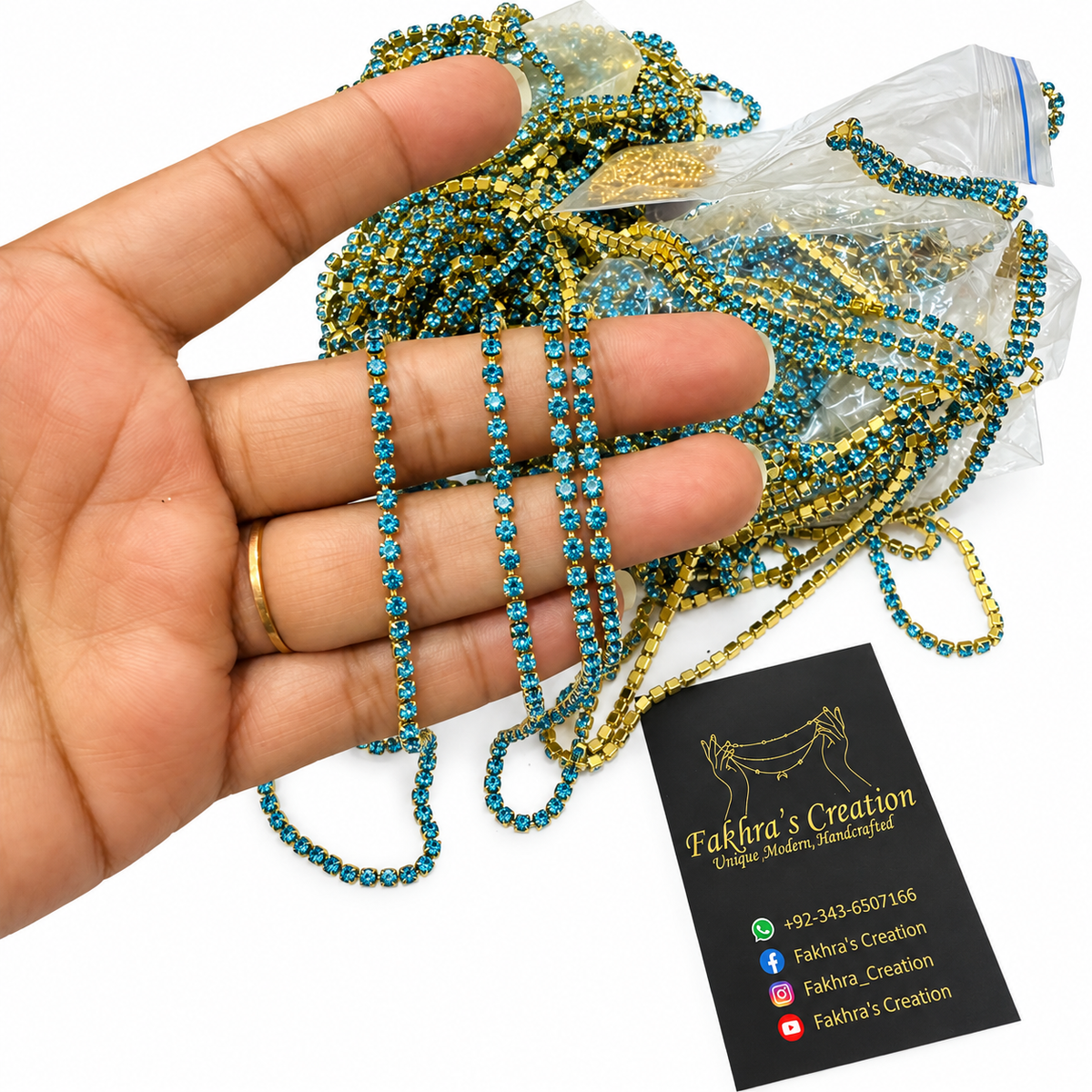 Sky Blue minimum Stone Gape Chain