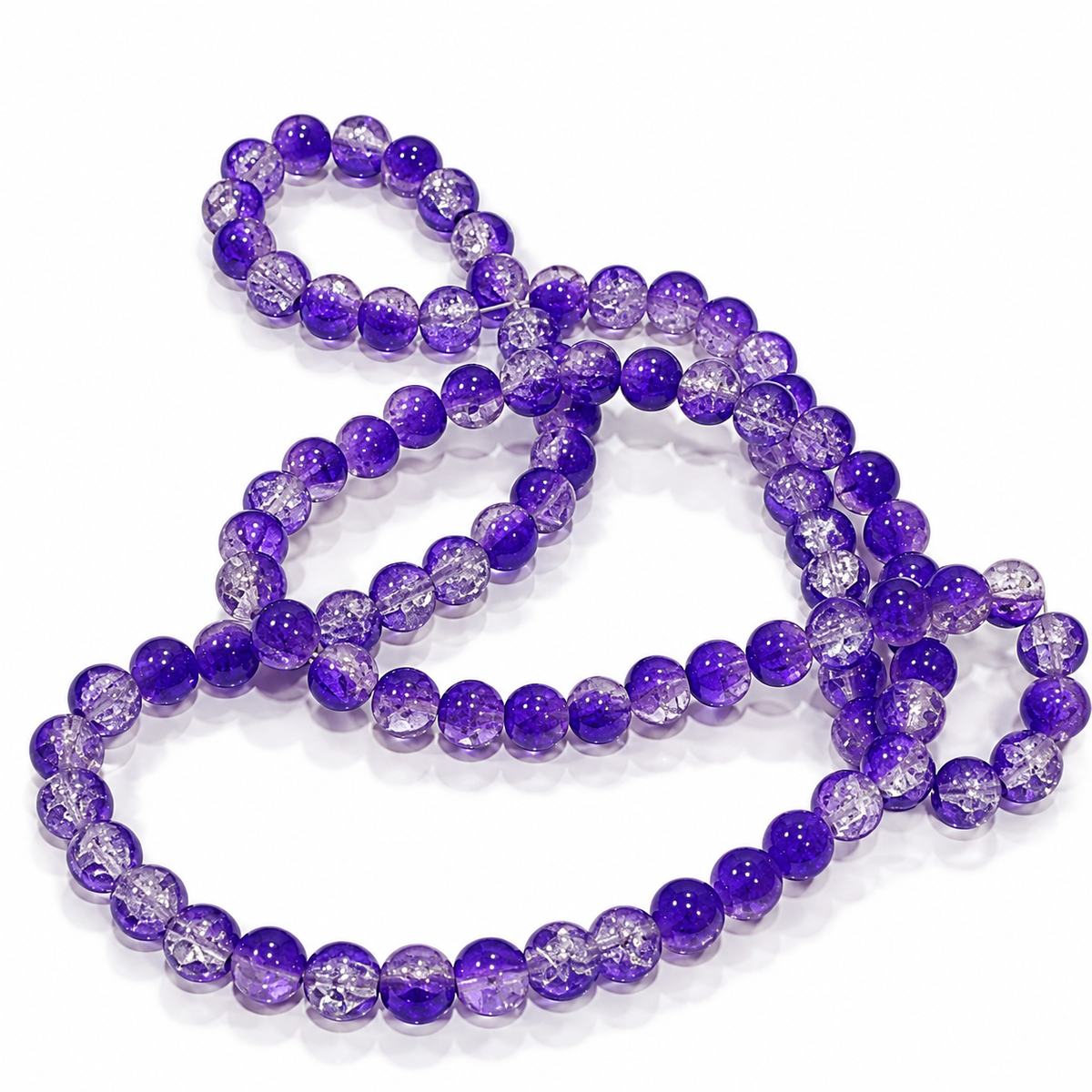 8mm Purple Crack Beads String