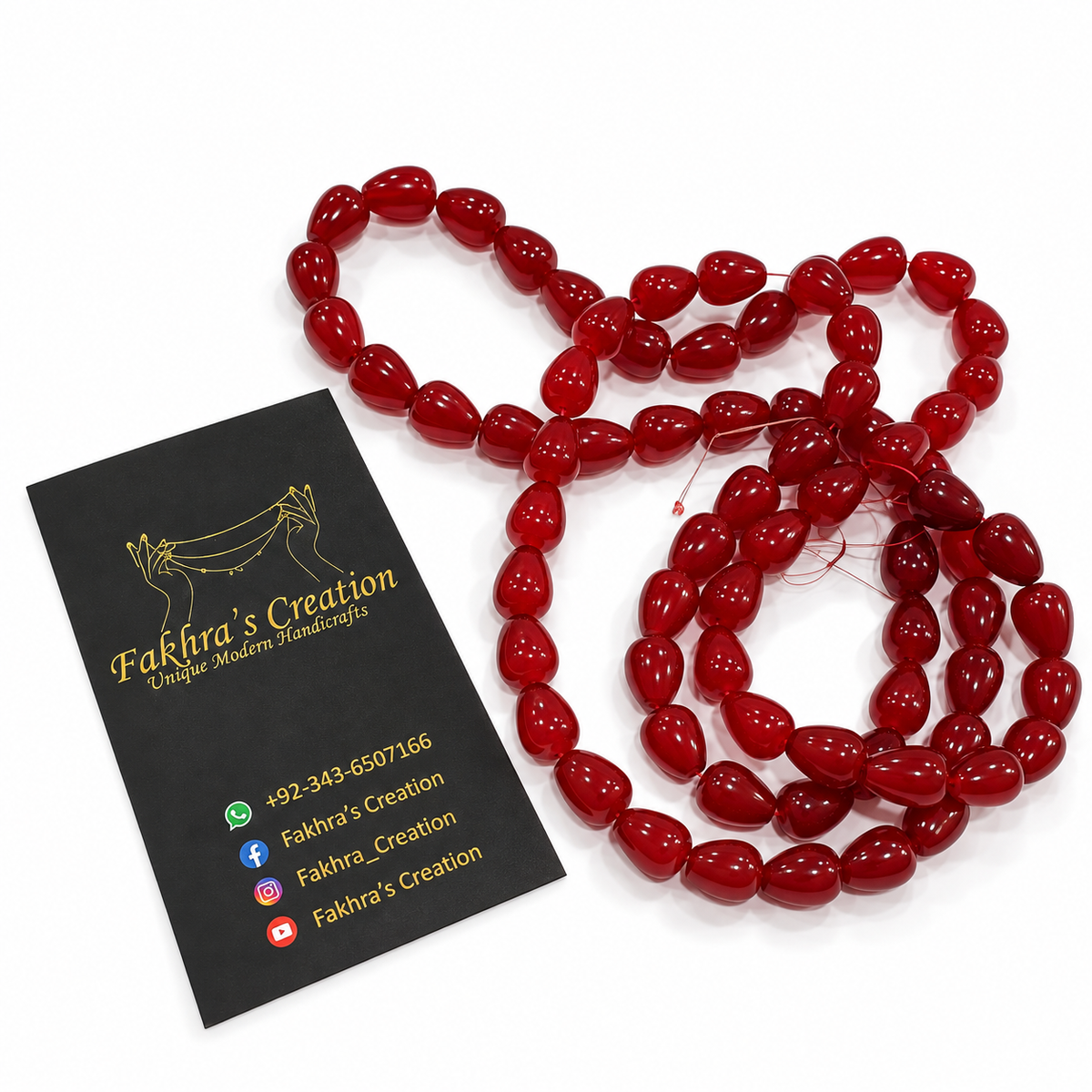 8x11 Maroon Drop Beads Each String