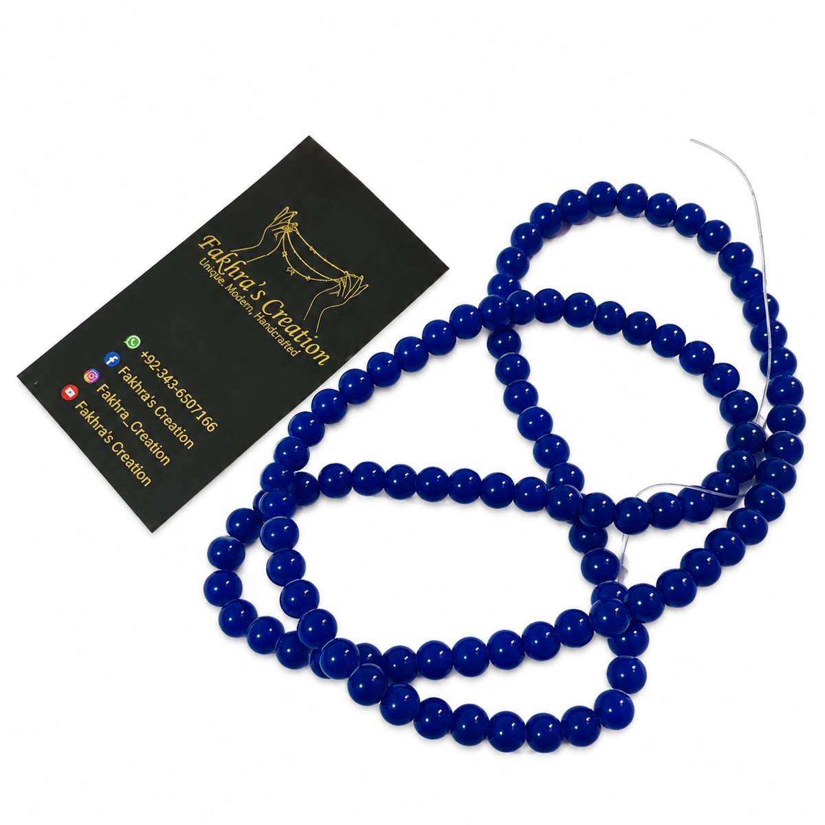 8mm RoyalBlue Round Beads Each String