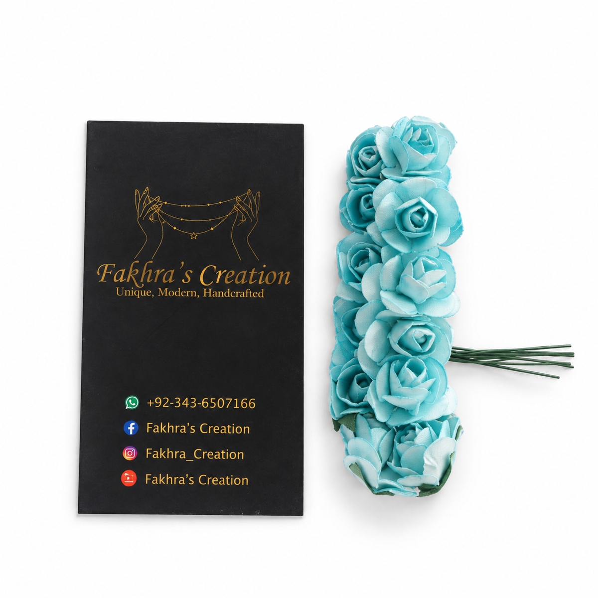 Sky blue Paper Rose Bunch