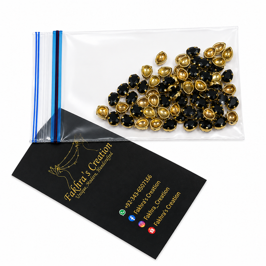 Drop Shape Smoke Kundan 10gm