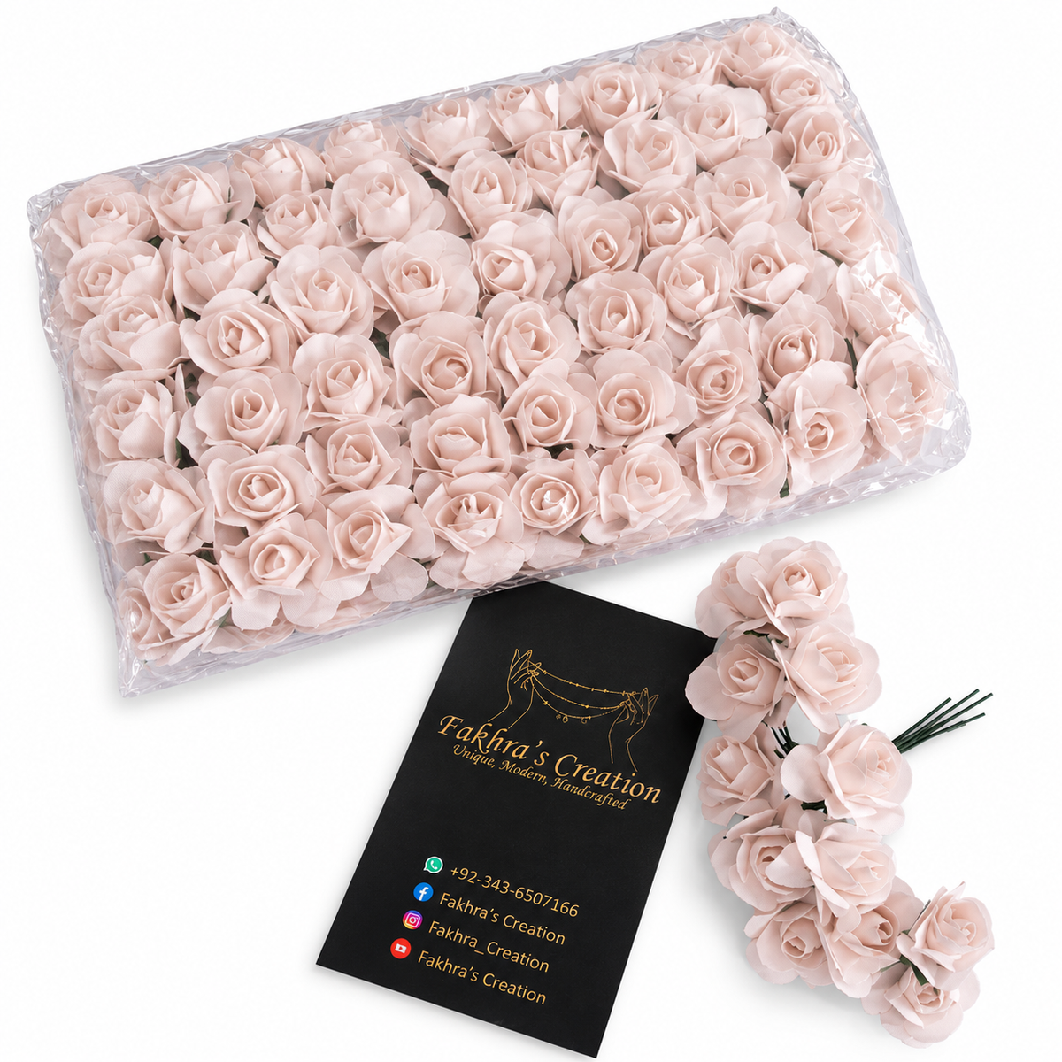 White Paper Rose Bunch