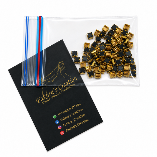4X4 Square Smoke Kundan 10gm