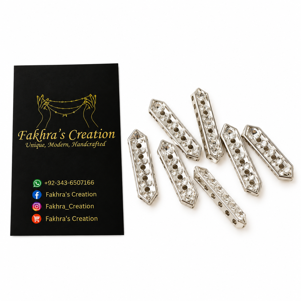 Silver 5 hole Jewelry connectors | Double connectors
