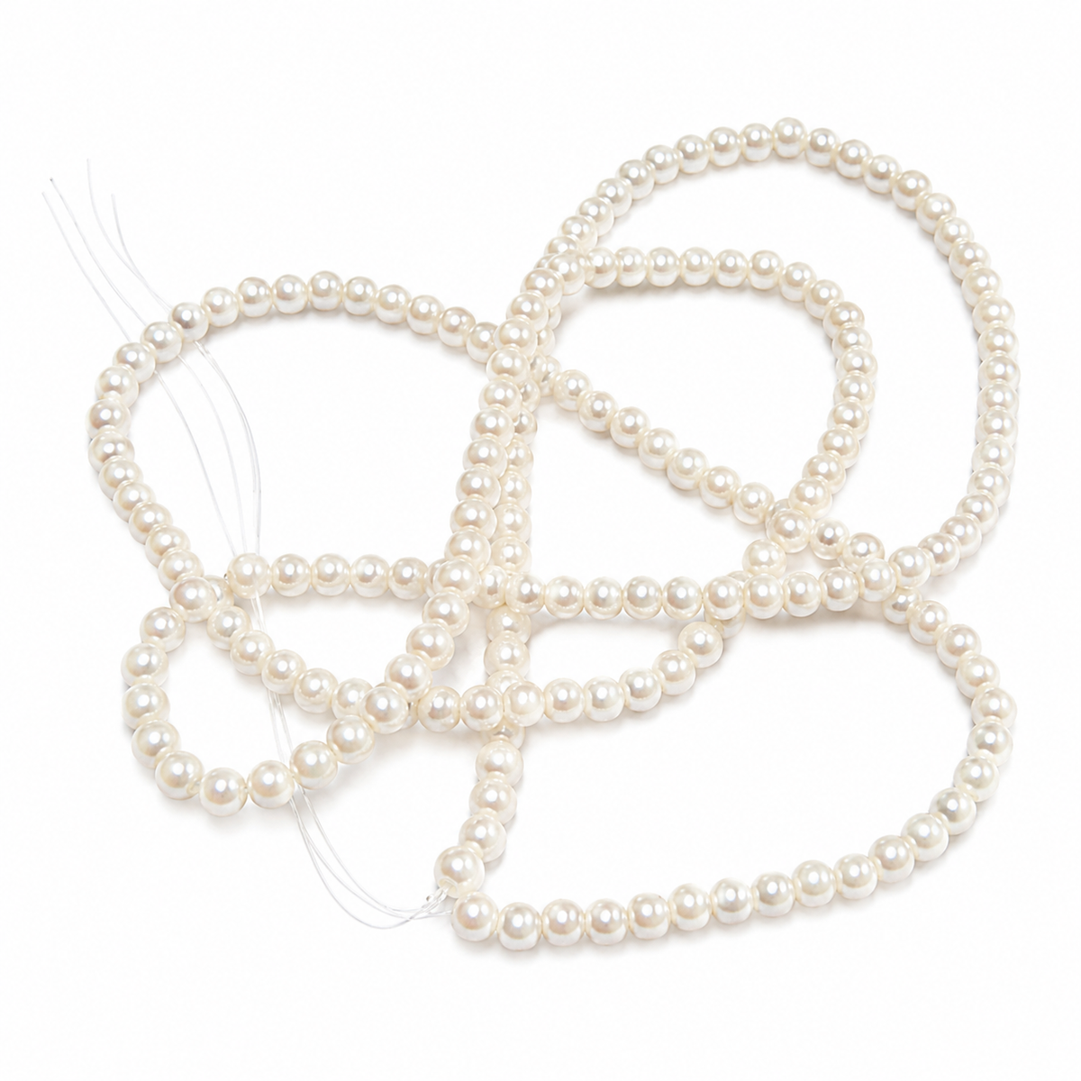 6mm Off White beads