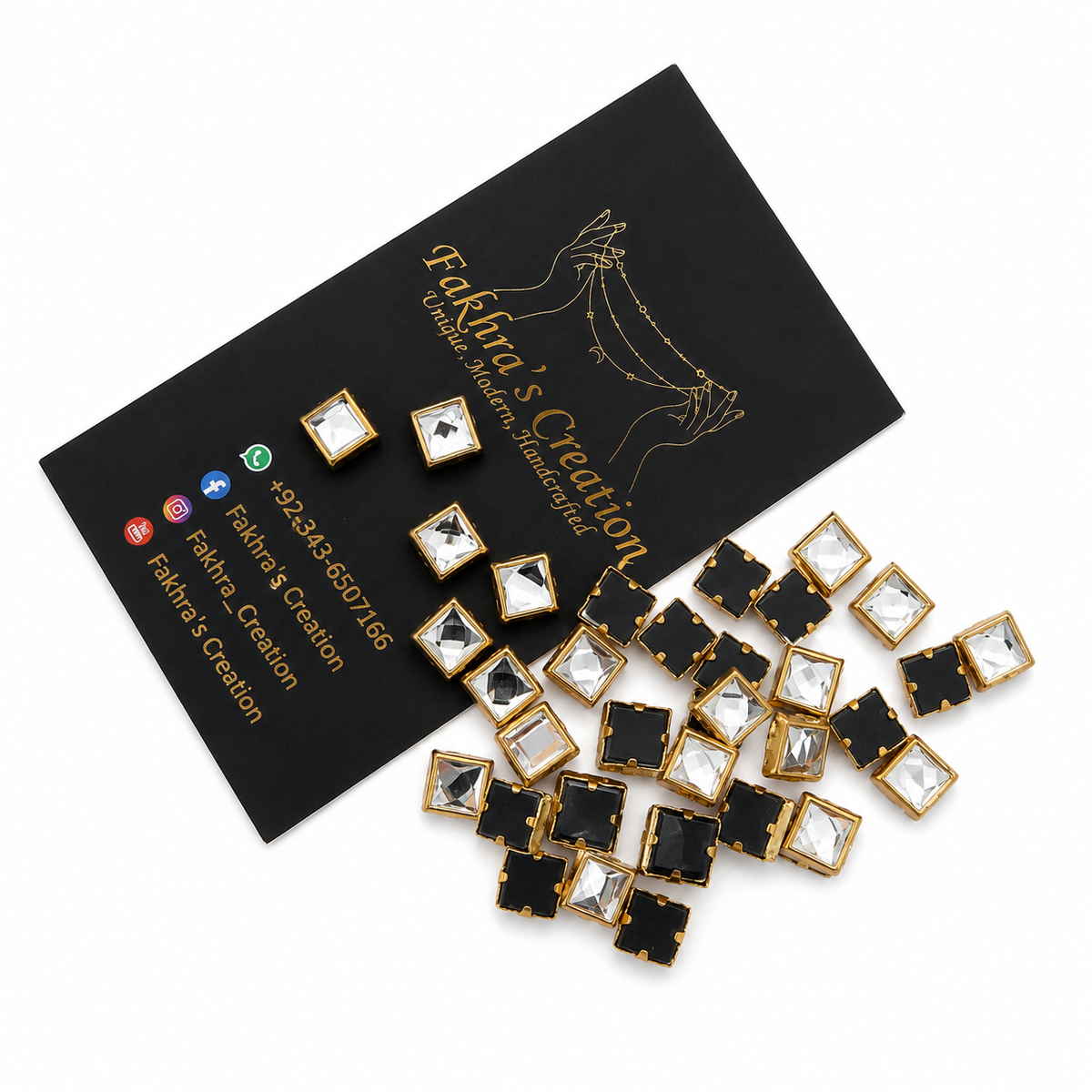 Square shape kundan 10gm