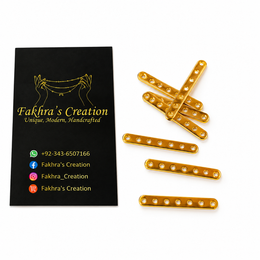 5 Pair Thin Golden Jewelry connectors | Mala Connectors