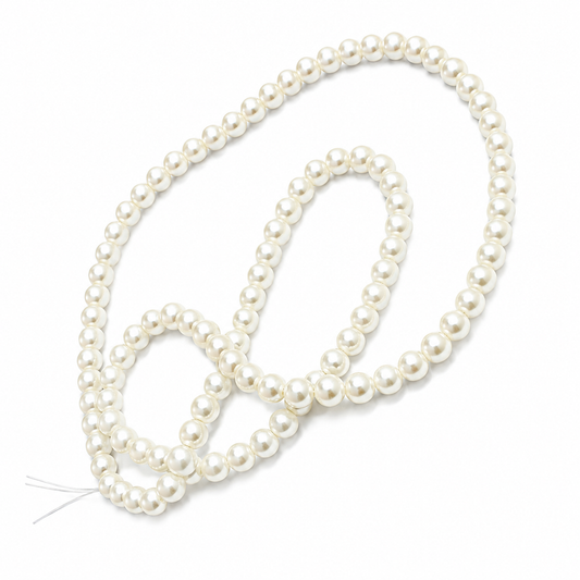 8mm Off White beads