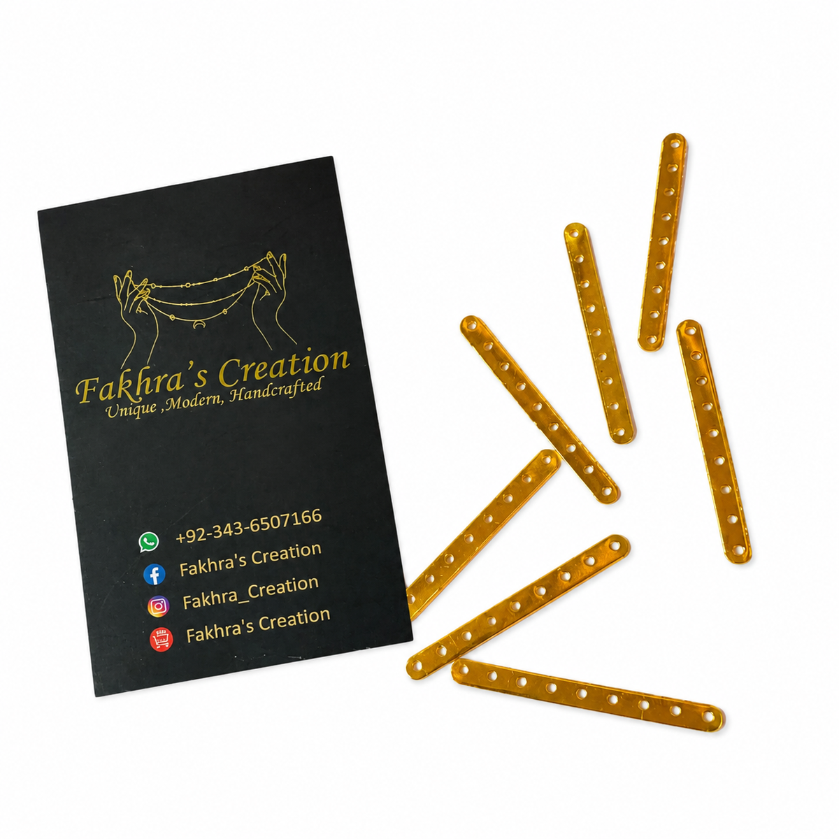 5 Pair Thin Golden Jewelry connectors | Mala Connectors