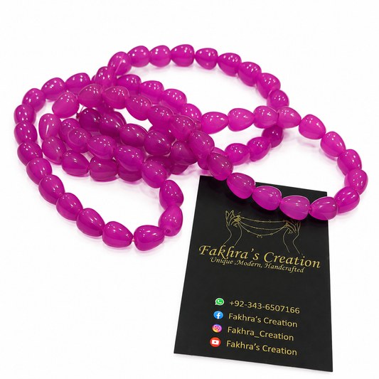 8x11 Magenta Glass Drop Beads Each String
