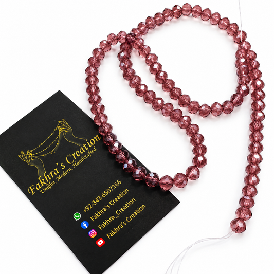 6mm Crystal Falsa Shade Beads String