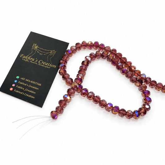 8mm Crystal Mauve Beads String