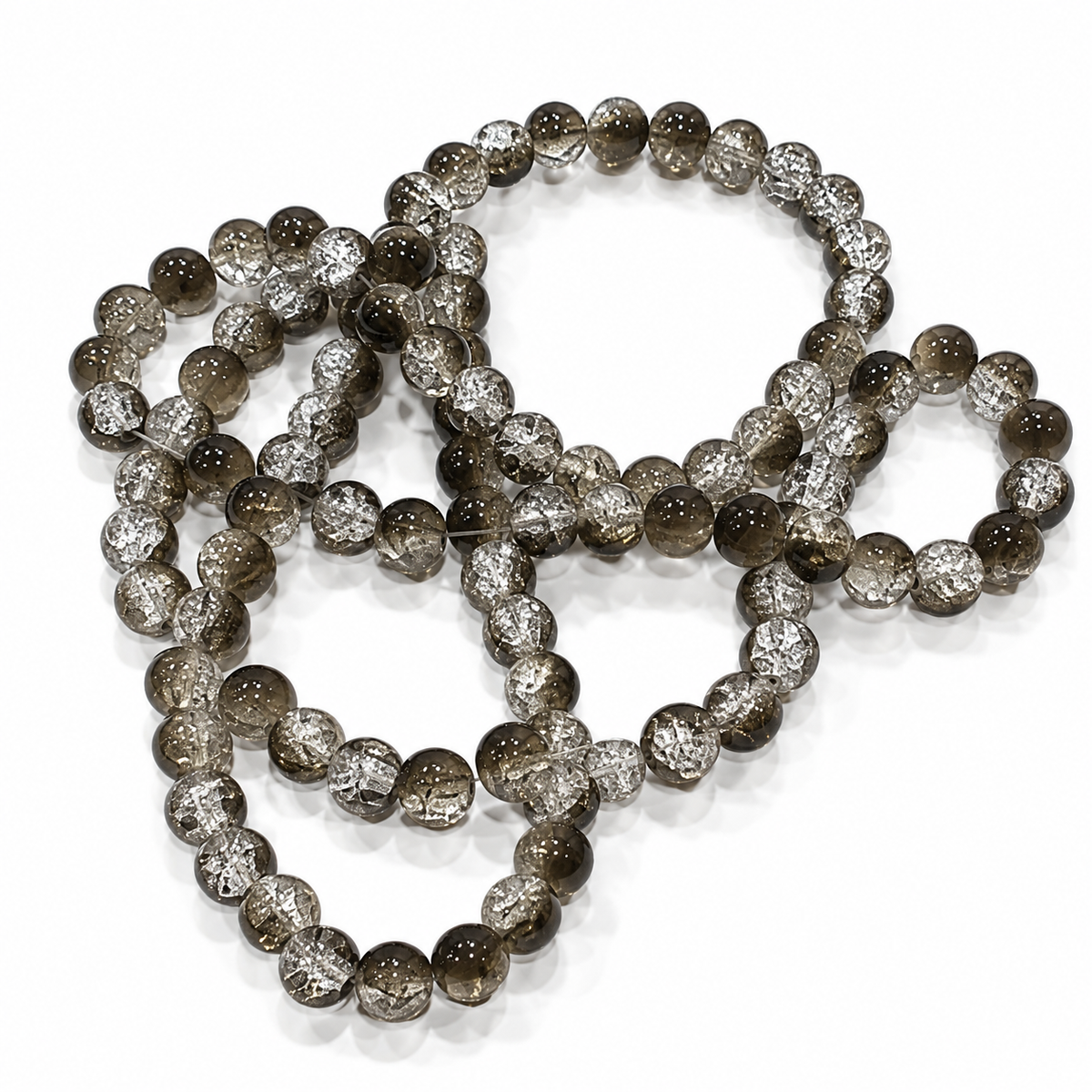 8mm Smoky Double shade Crack Beads String
