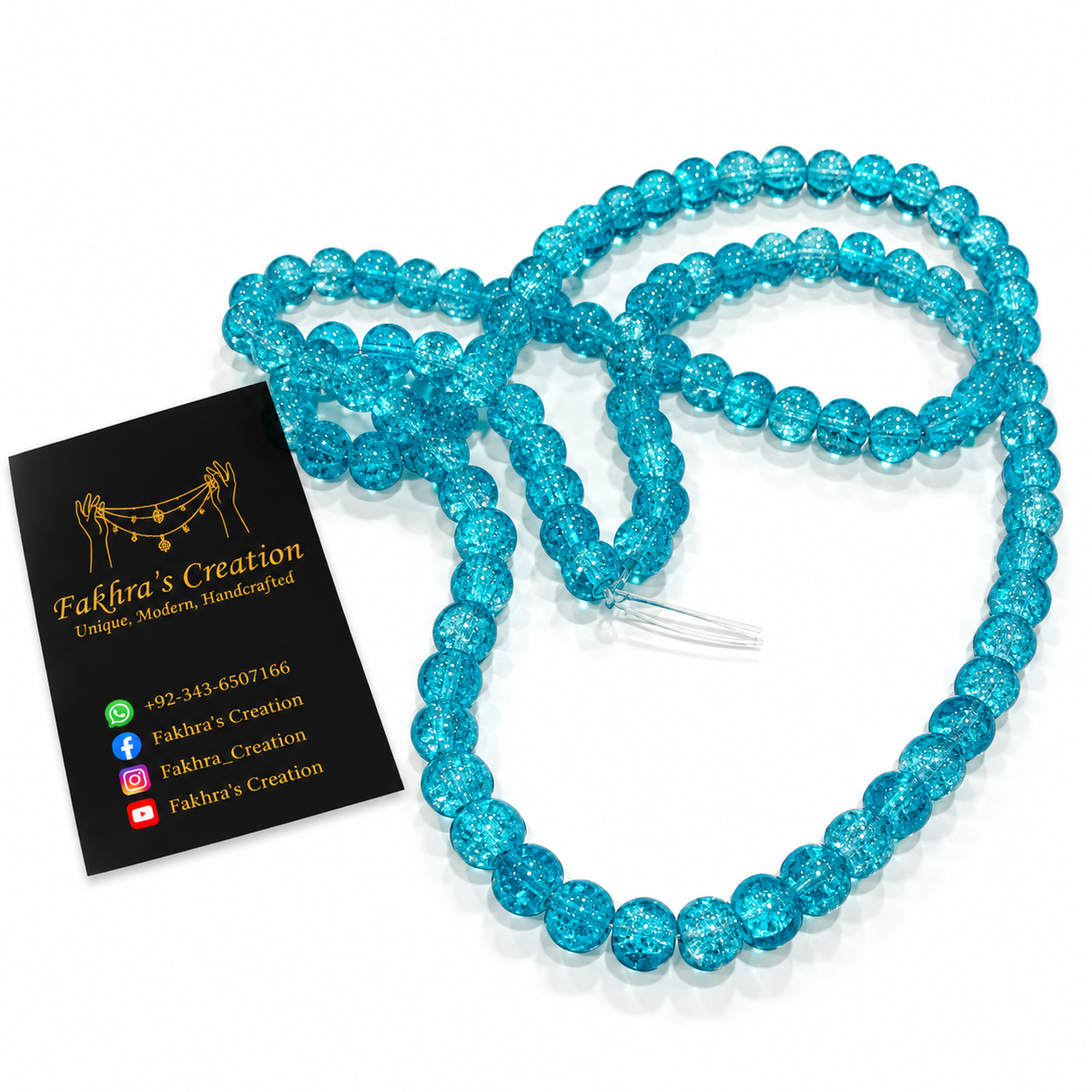 8mm Turquoise Crack Beads String