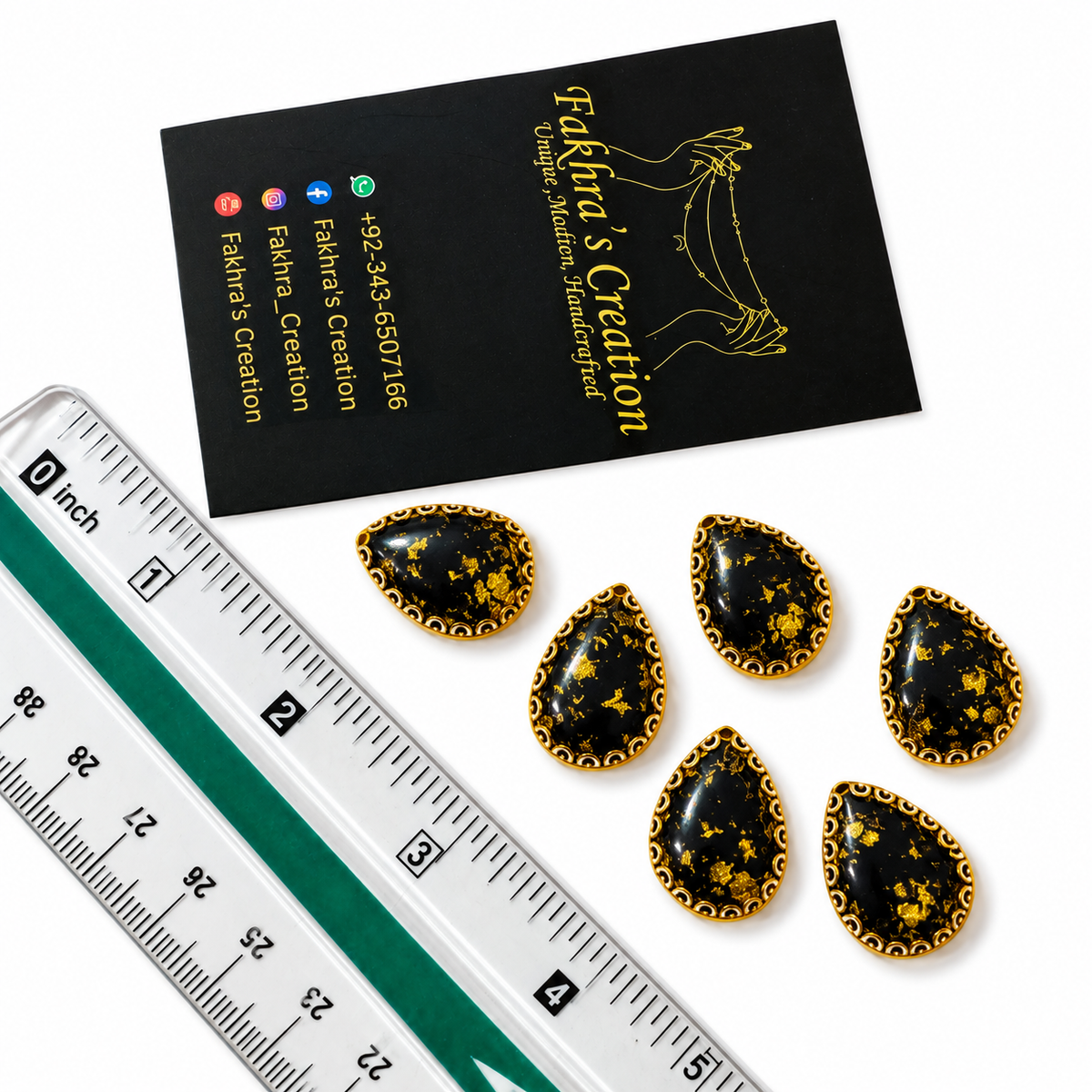 Golden Flakes Drop Shape Stones