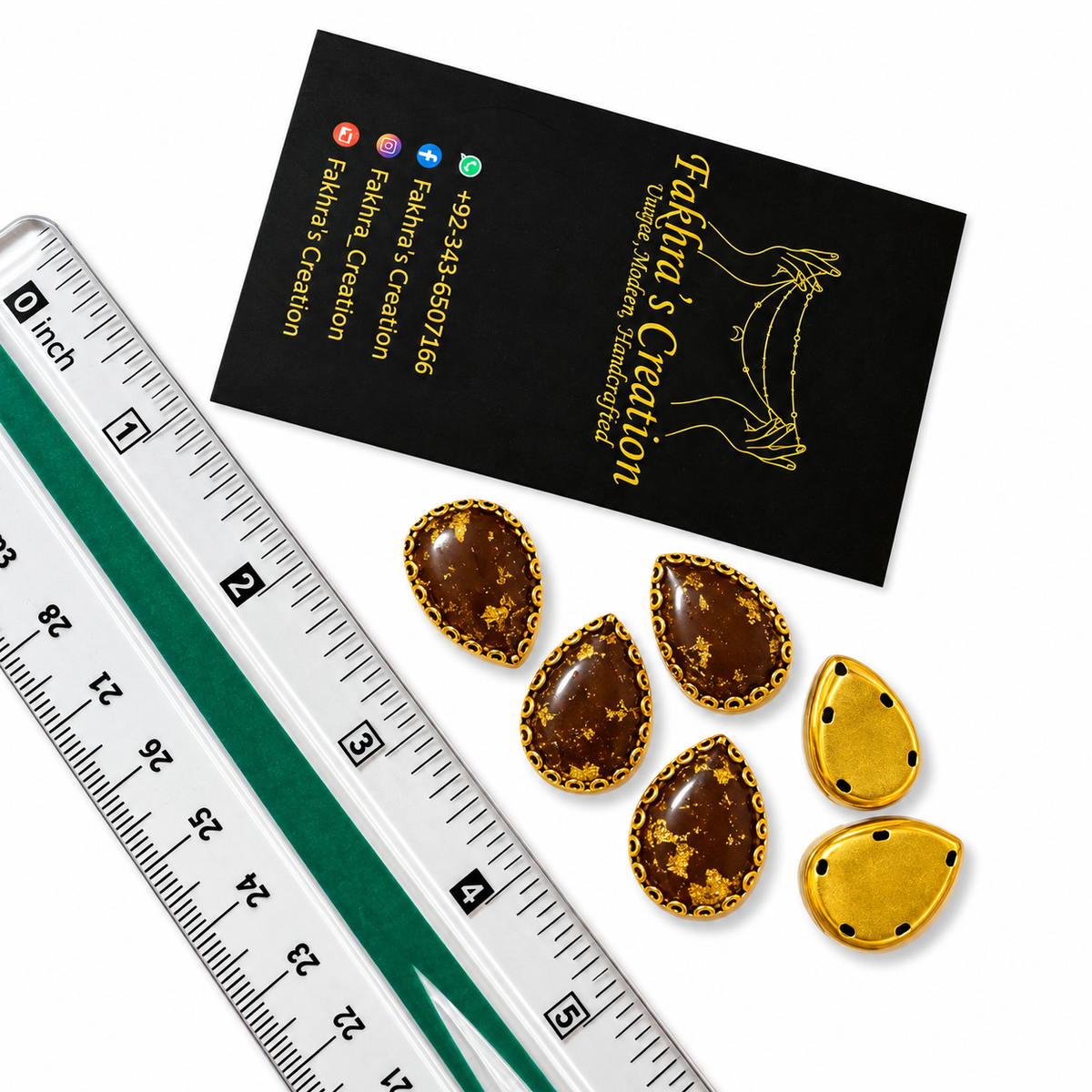 Golden Flakes Drop Shape Stones
