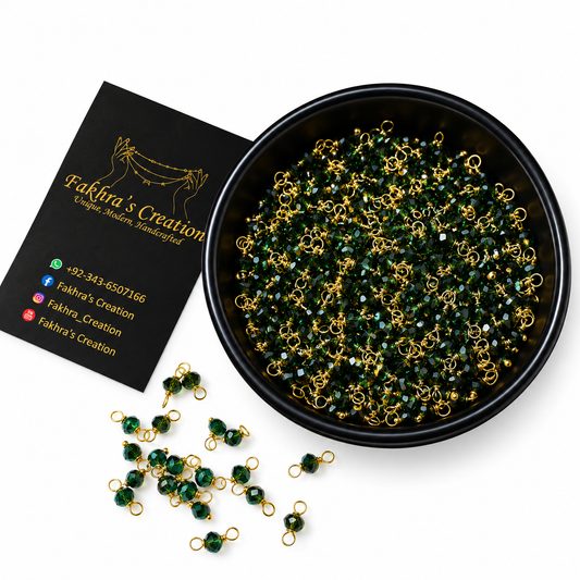 4mm Crystal Loreals Dark Green