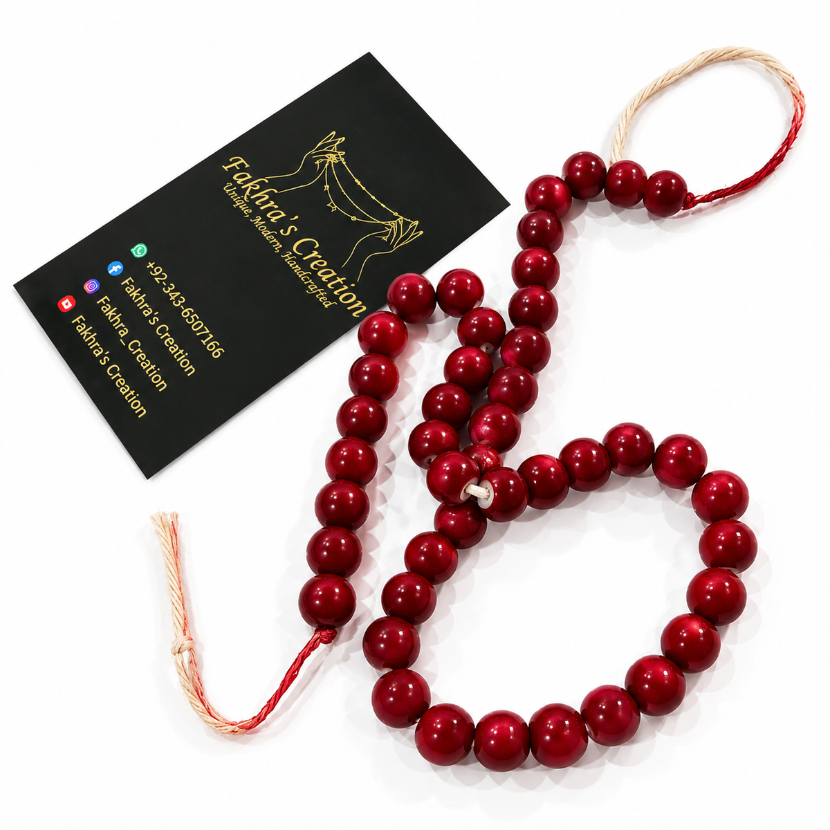8mm Maroon Round Beads Each String