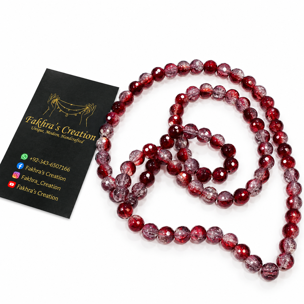 8mm Deep Brown Crack Beads String