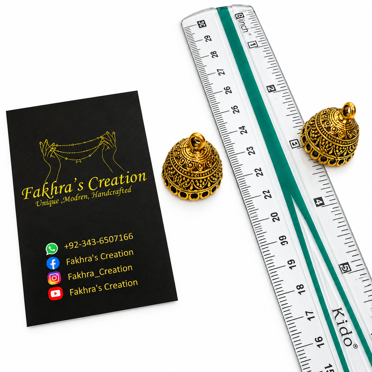 Medium Antique Golden Jhumki Bases