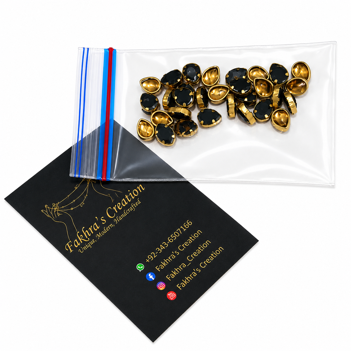 Drop Shape Smoke Kundan 10gm