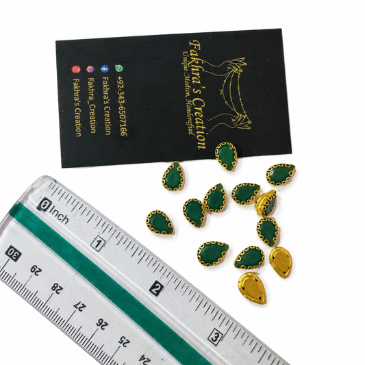 Small Green Drop Shape Matte Stone