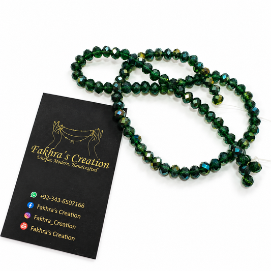 6mm Crystal MultiGreen Beads String