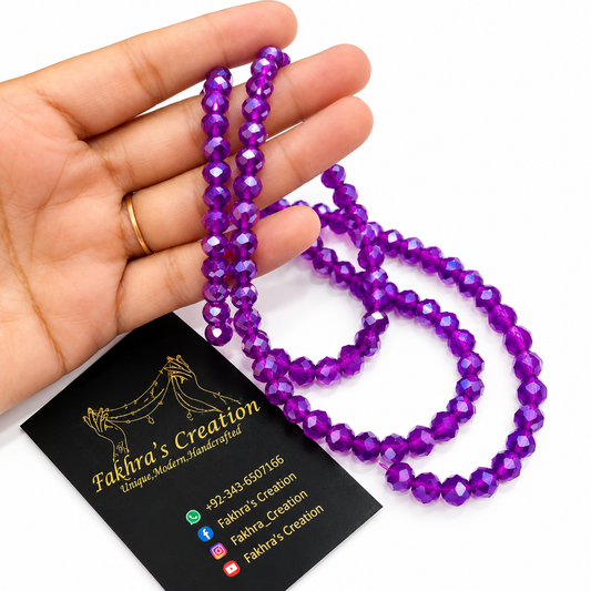 6mm Crystal Purple Beads String