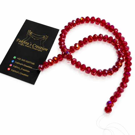 8mm Crystal Red Beads String
