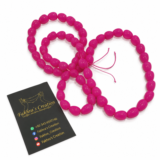 8x11 Shocking Pink Matte Drop Beads Each String