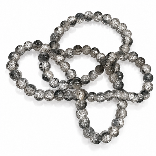 8mm Silver Crack Beads String