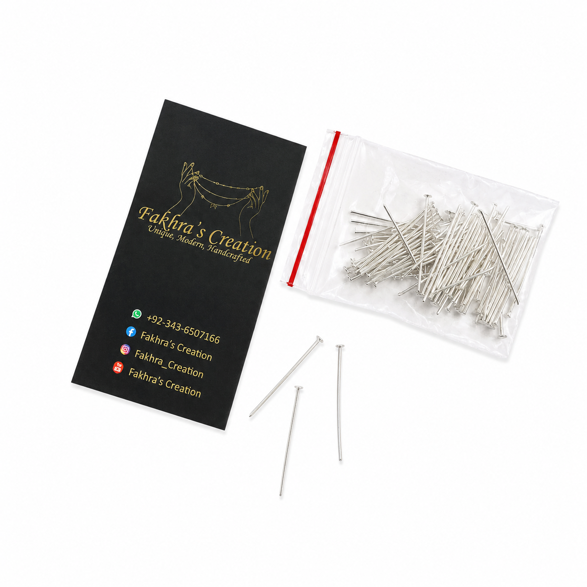 Silver Large Headpins Jewelry Connector
