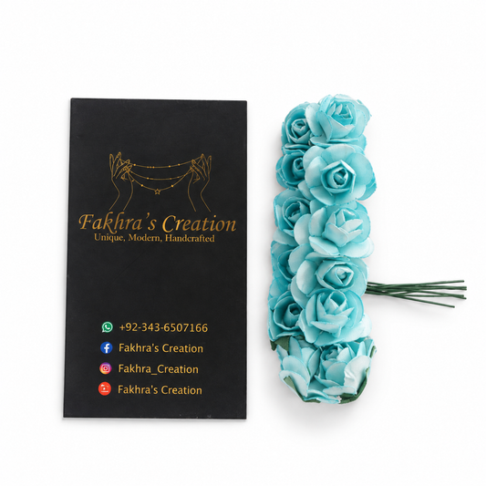Sky blue Paper Rose Bunch