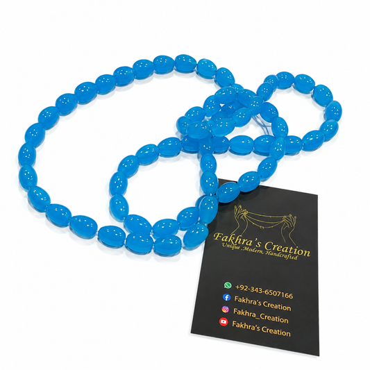 8x11 SkyBlue Glass Drop Beads Each String