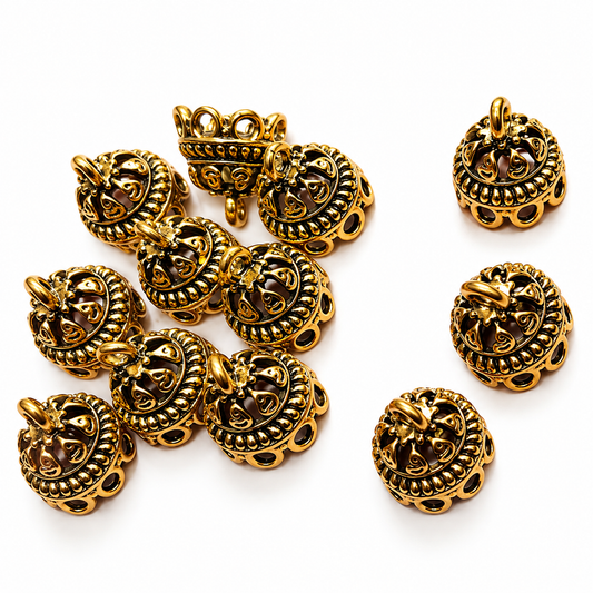 Ornate Antique Gold Jhumka