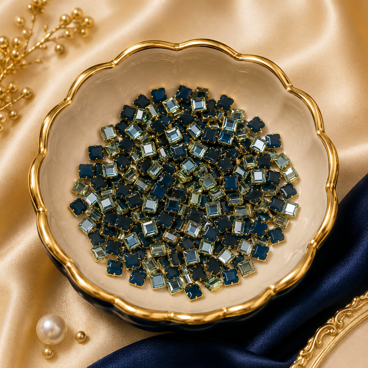 Square shape kundan 10gm