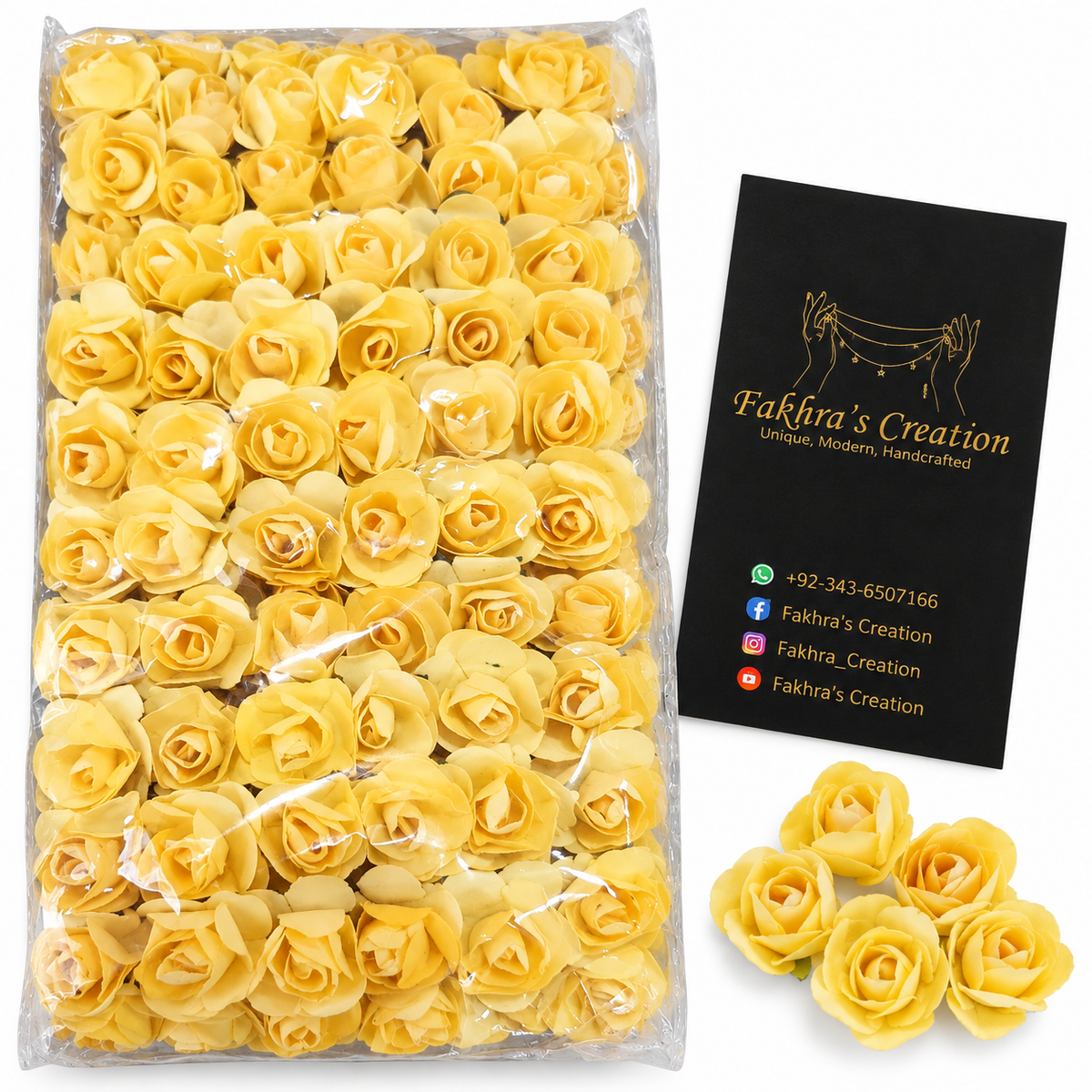 Yellow Paper Rose Bunch